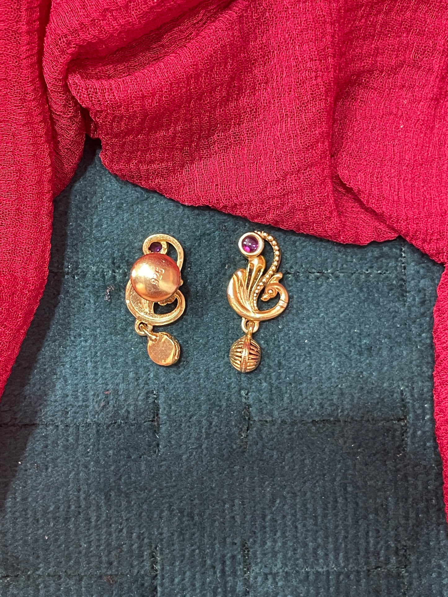 92.5 silver classy leaf gold plated earrings