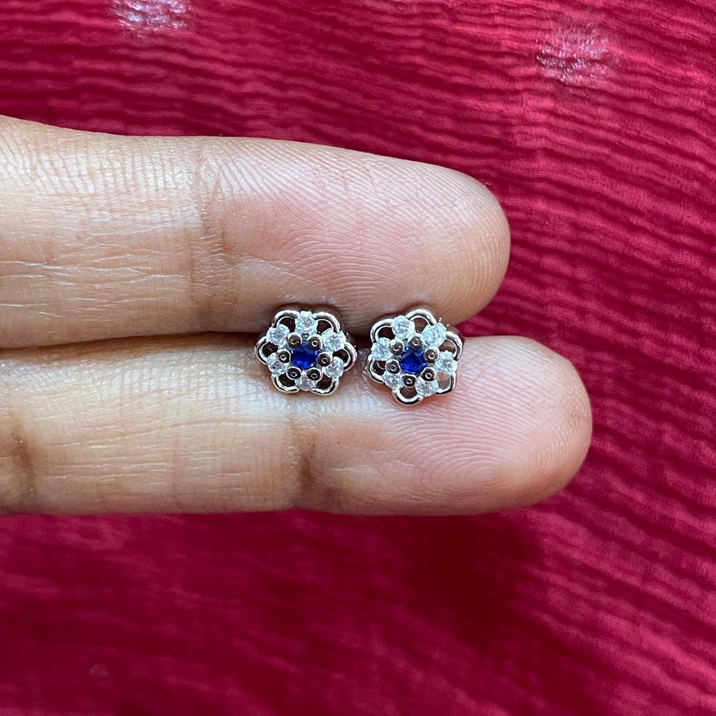925 Silver Blue Stone Studs