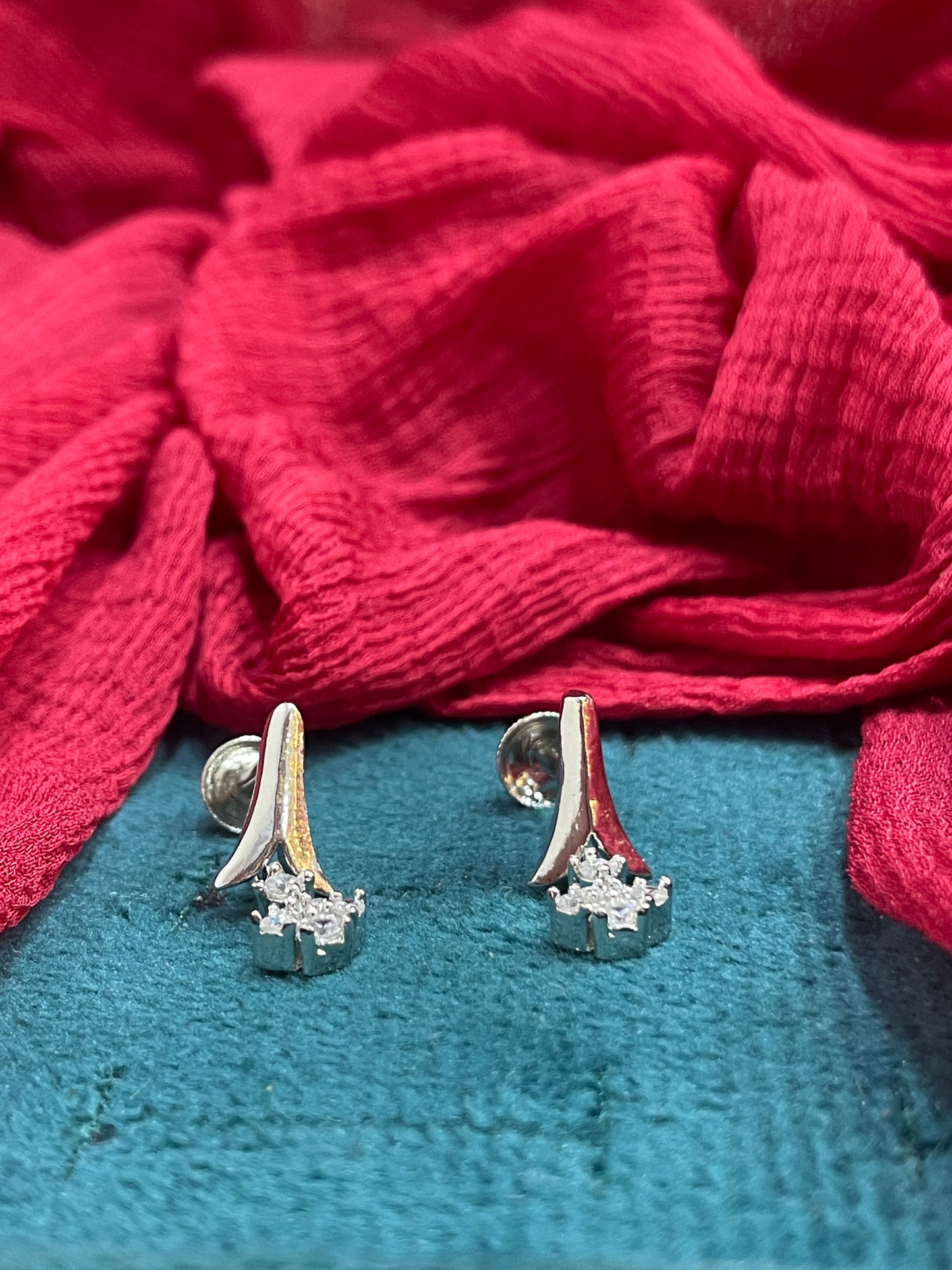 92.5 Silver Drop Studs Pair