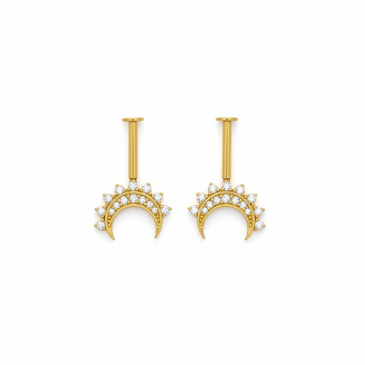92.5 Silver Half Moon Bugadi (Pair) | Stylish Ethnic Design | Jewellery