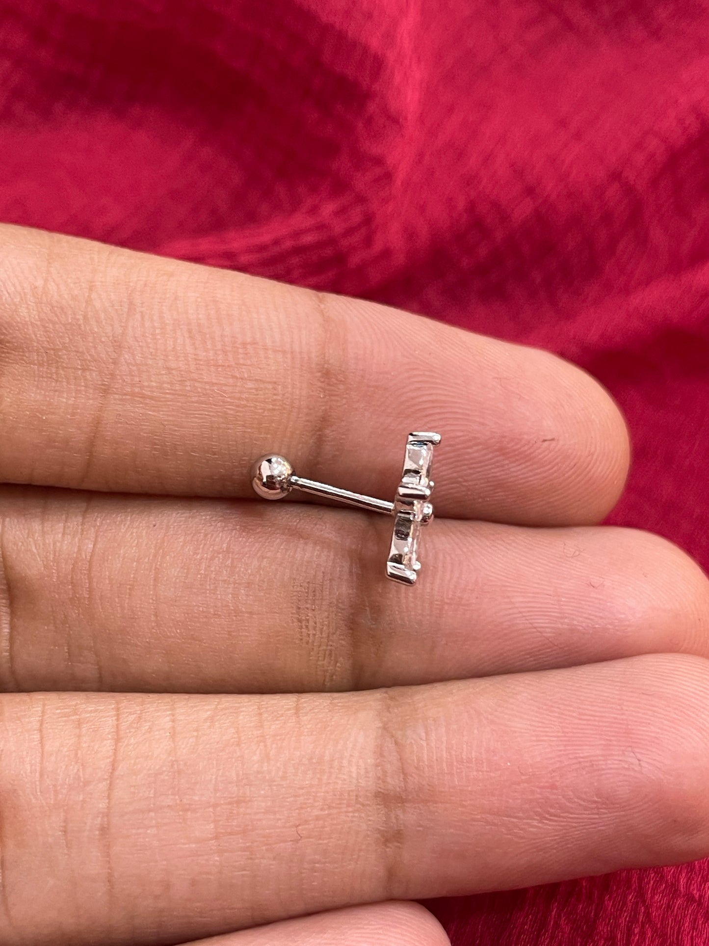 92.5 Silver Star White Stone Earrings for Women | Celestial Sparkle Design | Elegant Jewellery