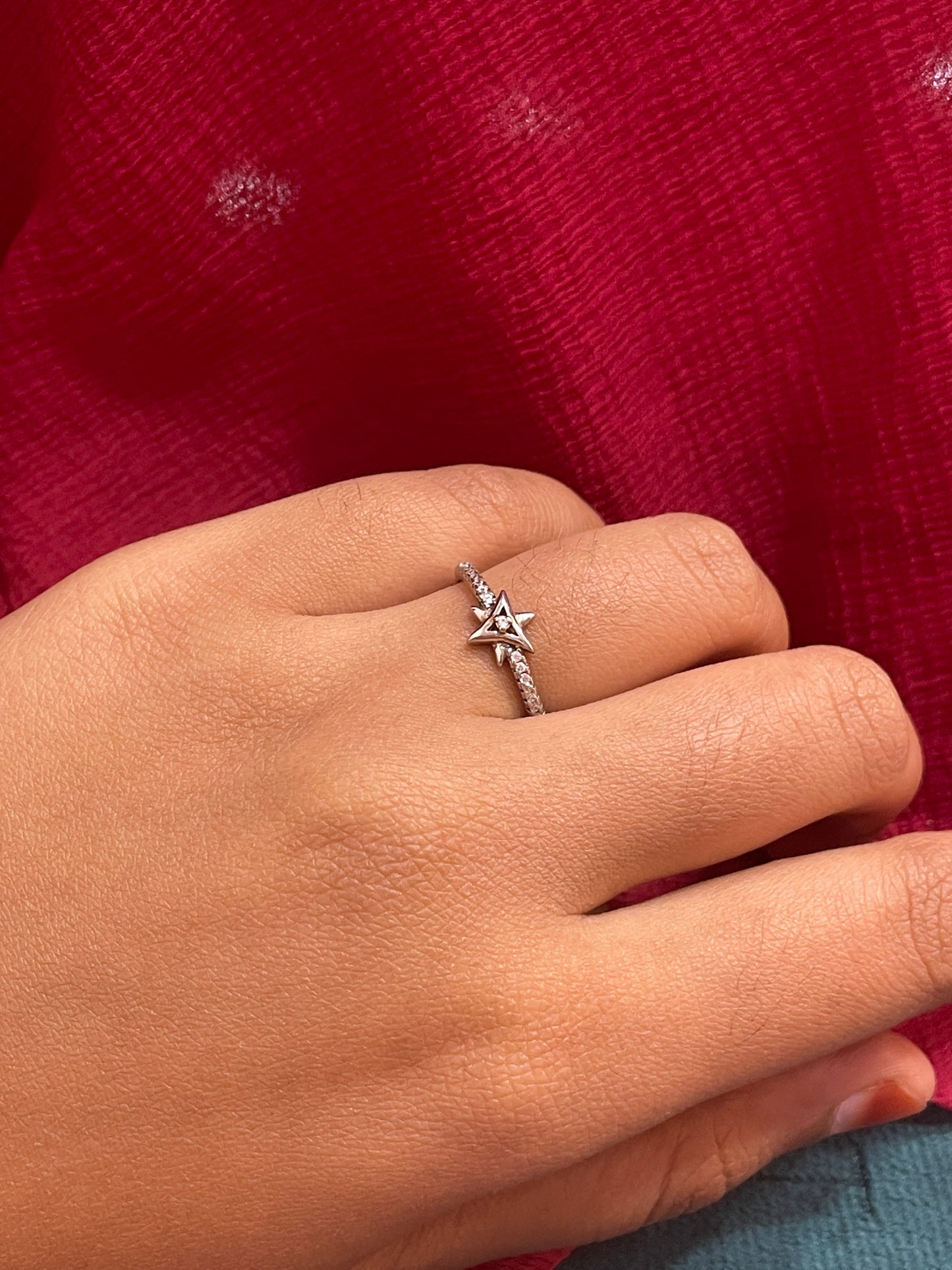 92.5 Silver Star Minimal Ring for Women Size 14 | Stylish Celestial Design | Elegant Fashion Jewellery