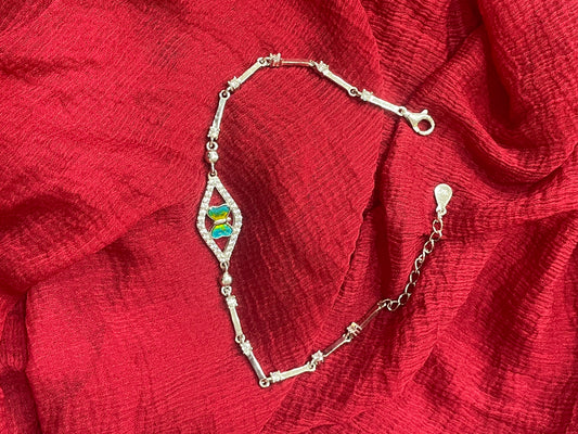 92.5 Silver Butterfly Bracelet for Women 8 Inches | Stylish Elegant Daily Wear Jewellery