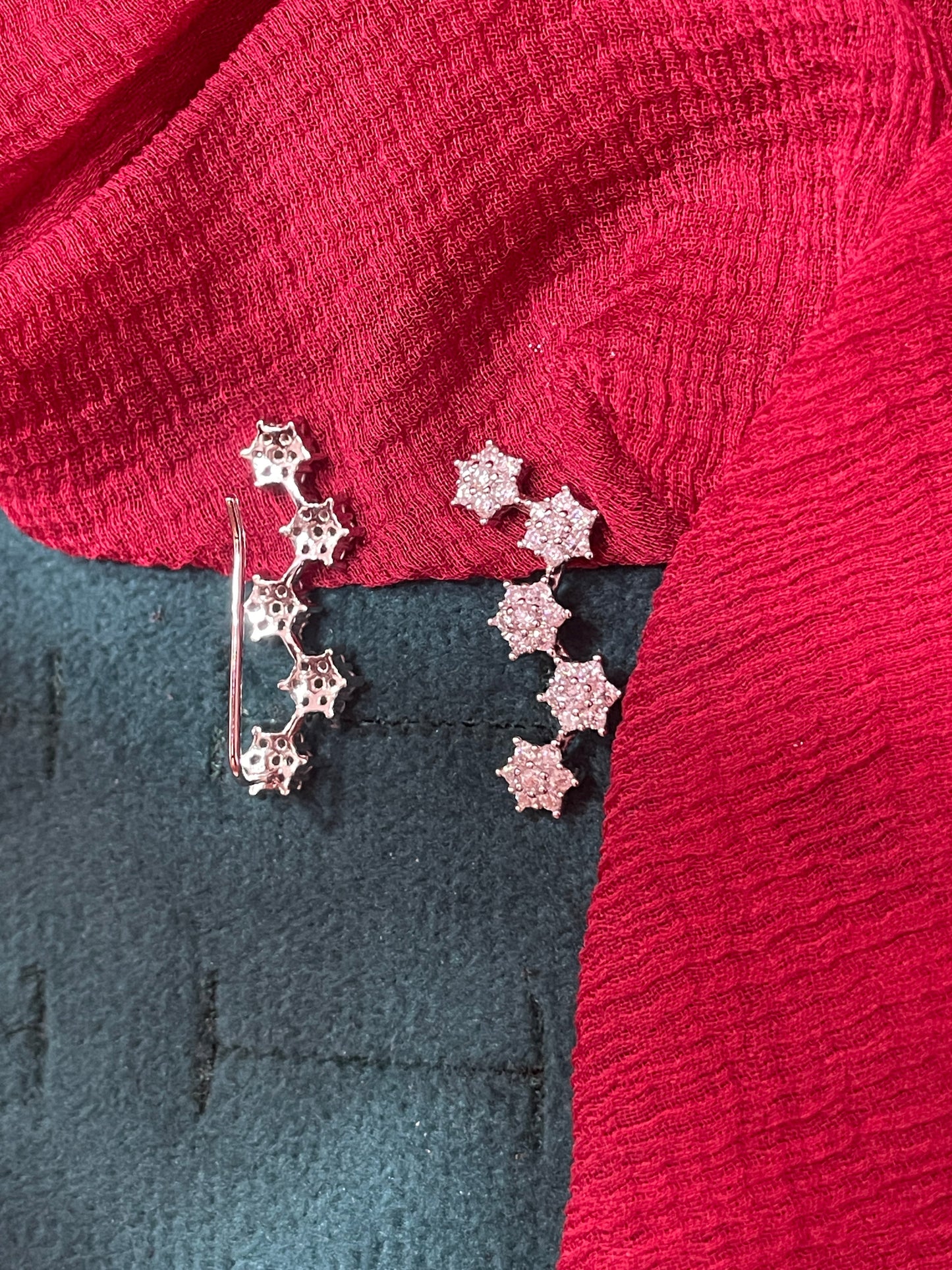 92.5 silver stylish flower earcuffs