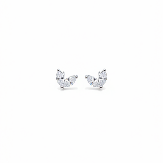 925 Silver 2 Leaf Studs- Ball back