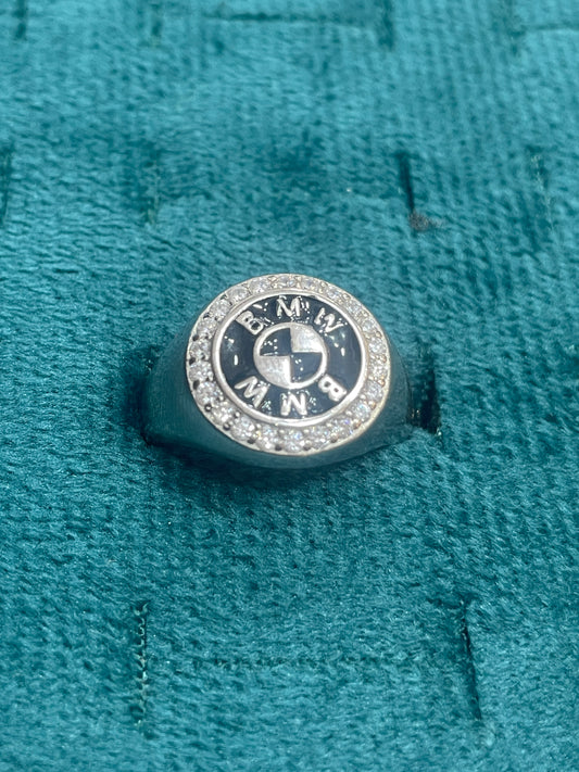 92.5 Silver BMW Men’s Ring Size 18 | Stylish Logo Design | Elegant Jewellery