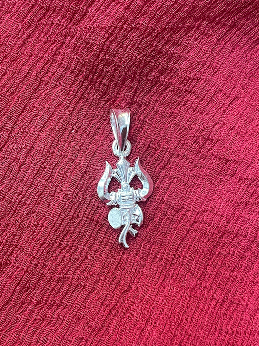 92.5 Silver Trishul Design Pendant for Men & Women – Traditional Finish