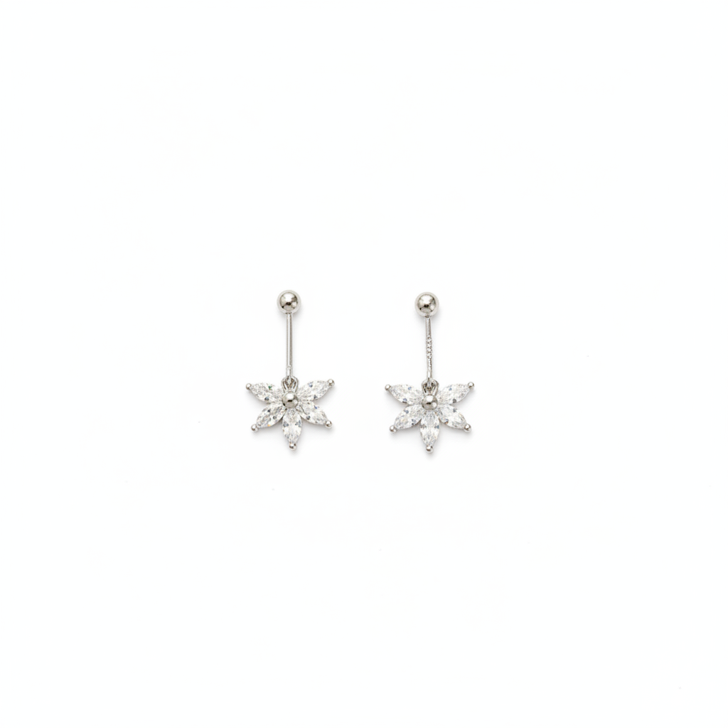 92.5 Silver Stylish Five Leaf Bugadi | Elegant Floral Design | Jewellery (pair)