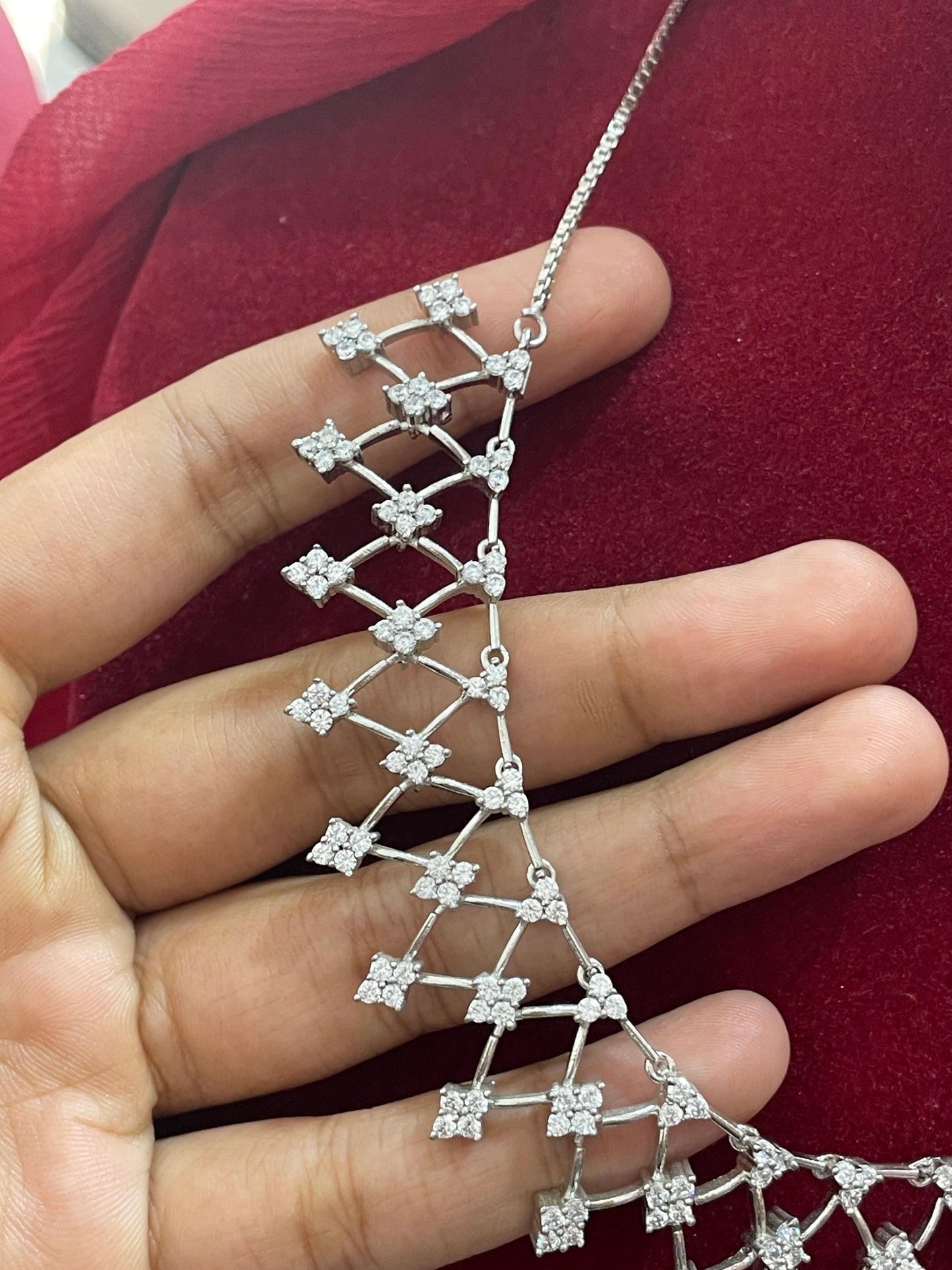 92.5 Silver Stylish Trendy Necklace for Women 17.5 Inches | Elegant Modern Design | Premium Daily Wear Jewellery