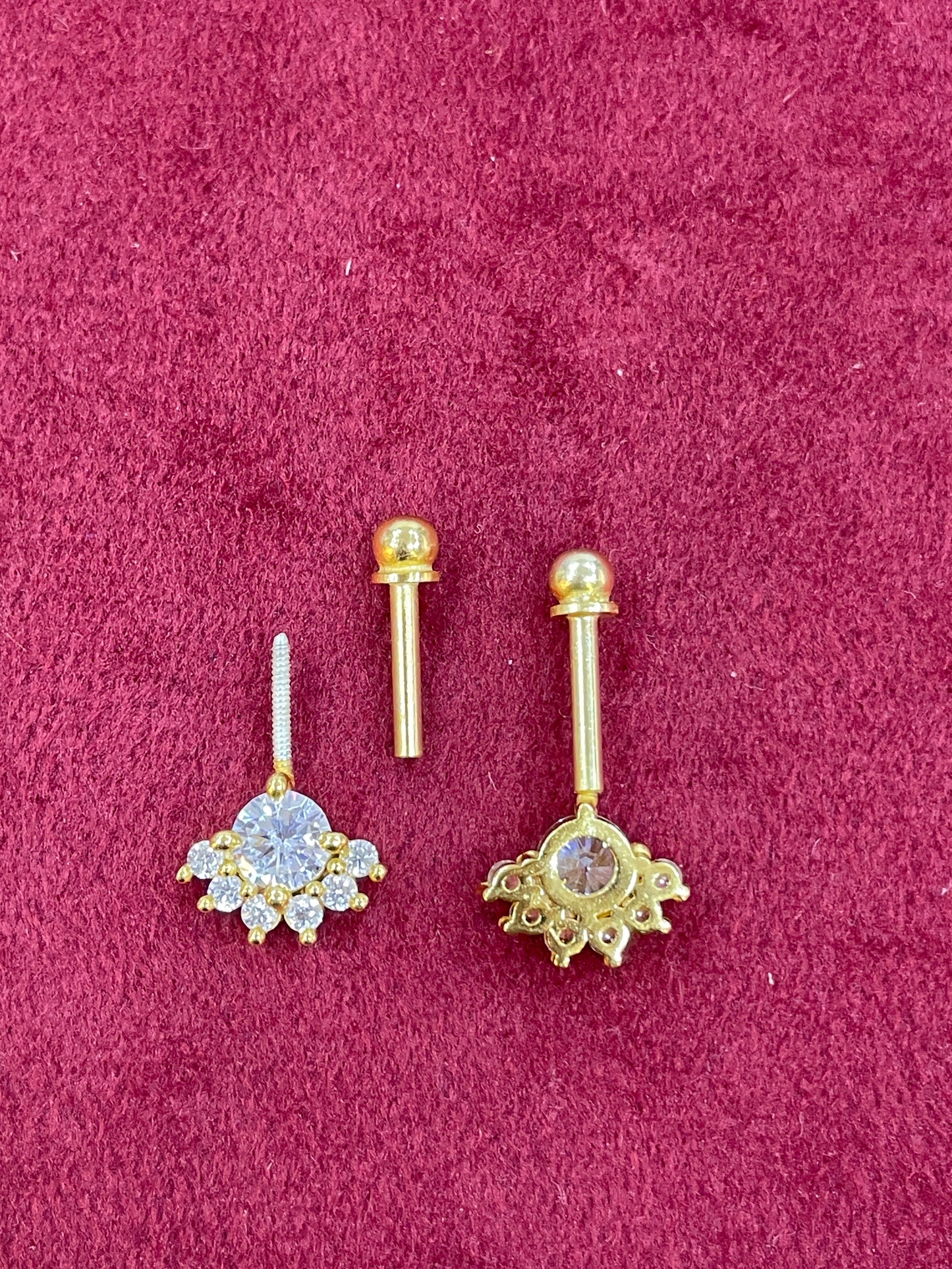 92.5 Silver Half Flower Bugadi - pair