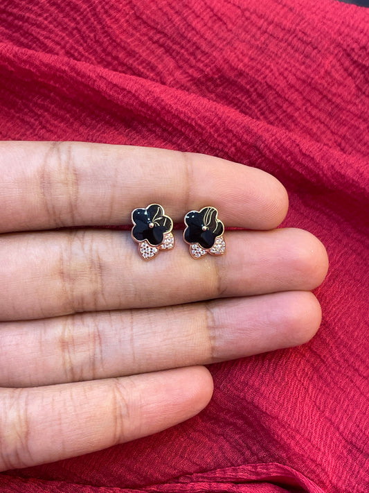 92.5 Silver Rose Gold Plated Minimal Stud Earrings for Women | Elegant Modern Design | Stylish Jewellery