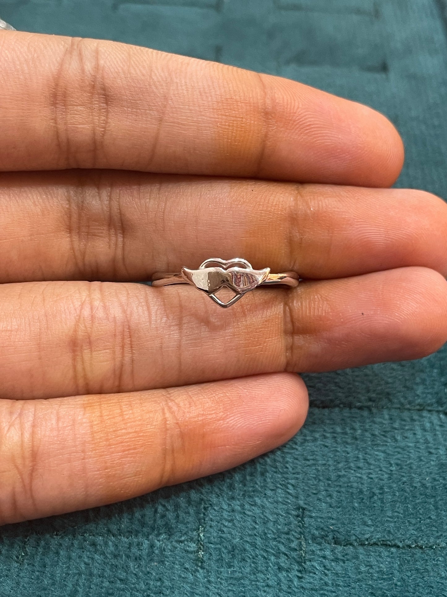 92.5 Silver Heart Moustache Ring for Women Size 12 | Simple Creative Design | Stylish Jewellery