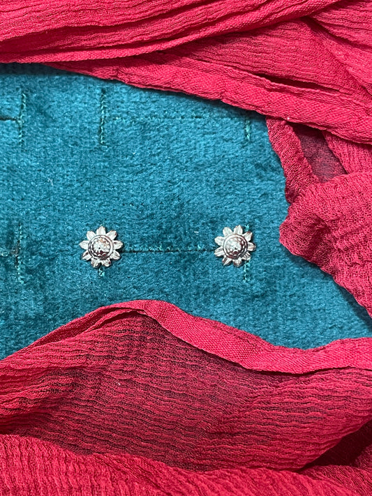 92.5 Silver Floral Earrings for Women | Stylish Elegant Design | Everyday Wear Jewellery