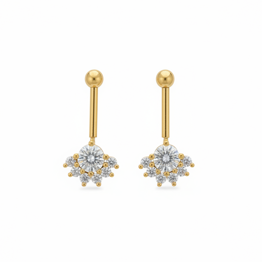 92.5 Silver Half Flower Bugadi - pair