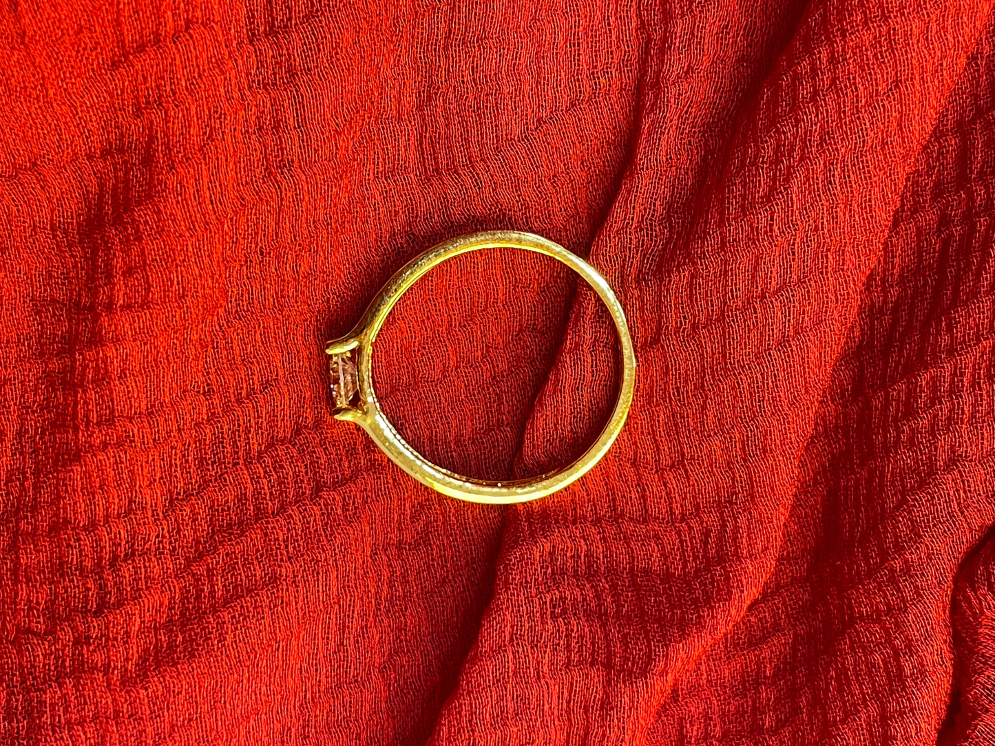 92.5 Silver Gold Plated White Stone Ring for Women Size 10 | Elegant Minimal Jewellery