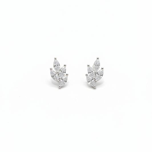 925 Silver Leaf Studs - Ball back