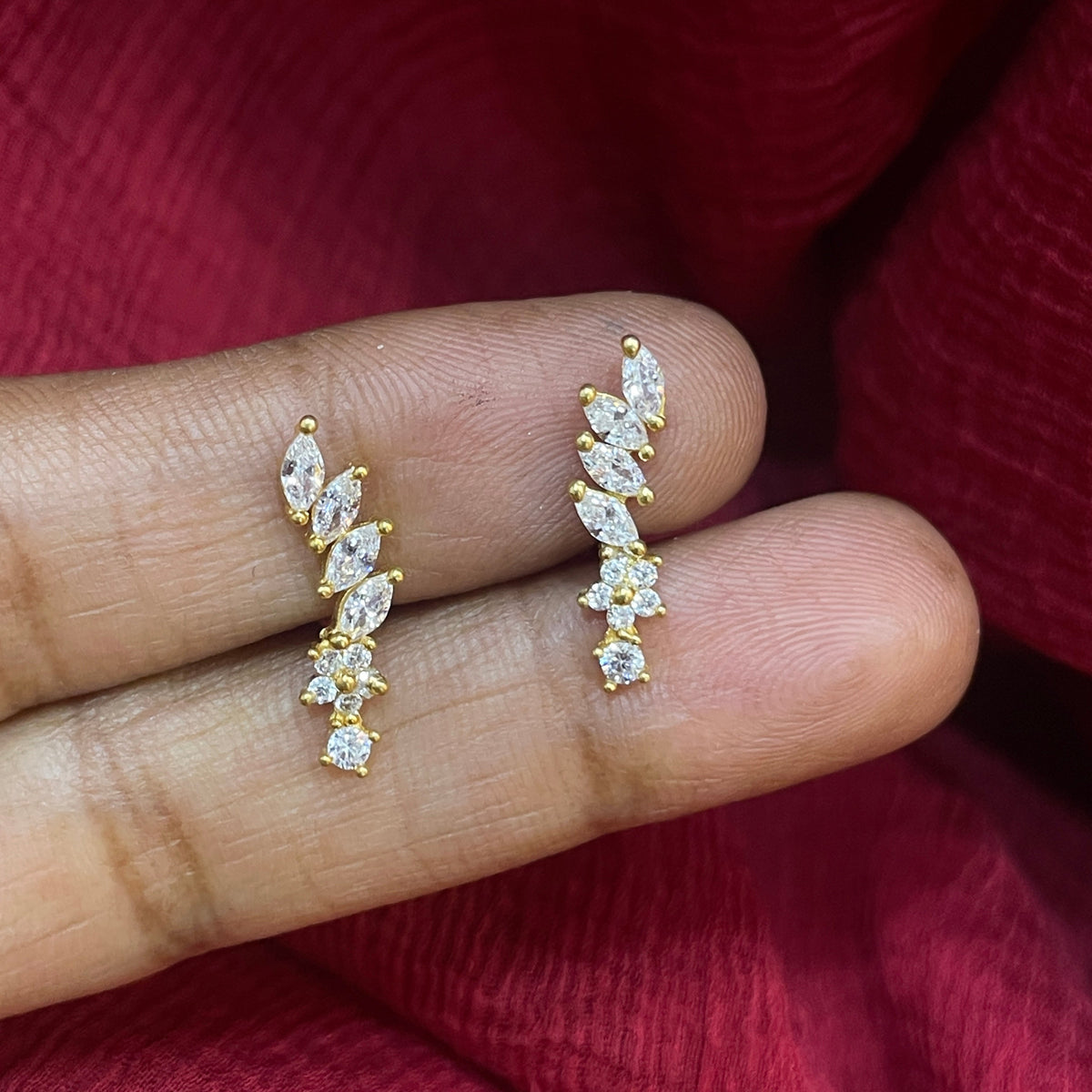925 Silver Gold Plated Wing Studs for Women | Whimsical Design pair