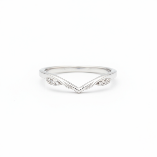 92.5 Sterling Silver Twin CZ Shoulder Finger Ring
