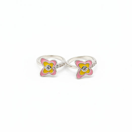 925 Silver Pink Butterfly Hoops