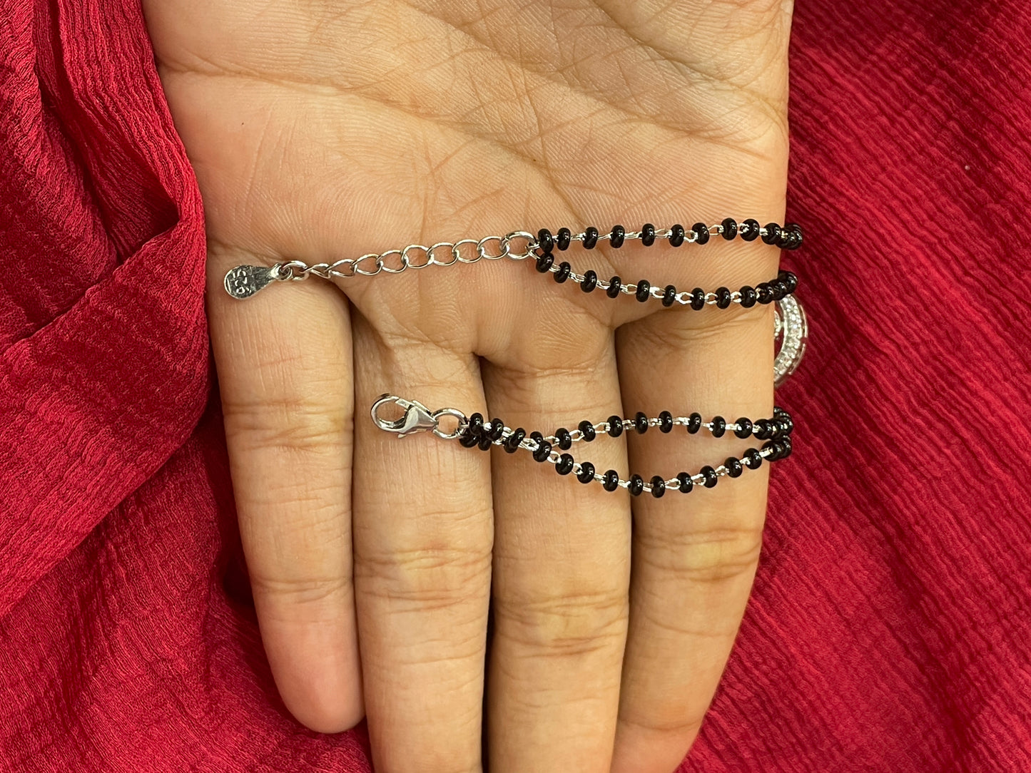 92.5 Silver Black Beads Bracelet for Women 7.5 Inches | Stylish Minimal Design | Elegant Daily Wear Jewellery