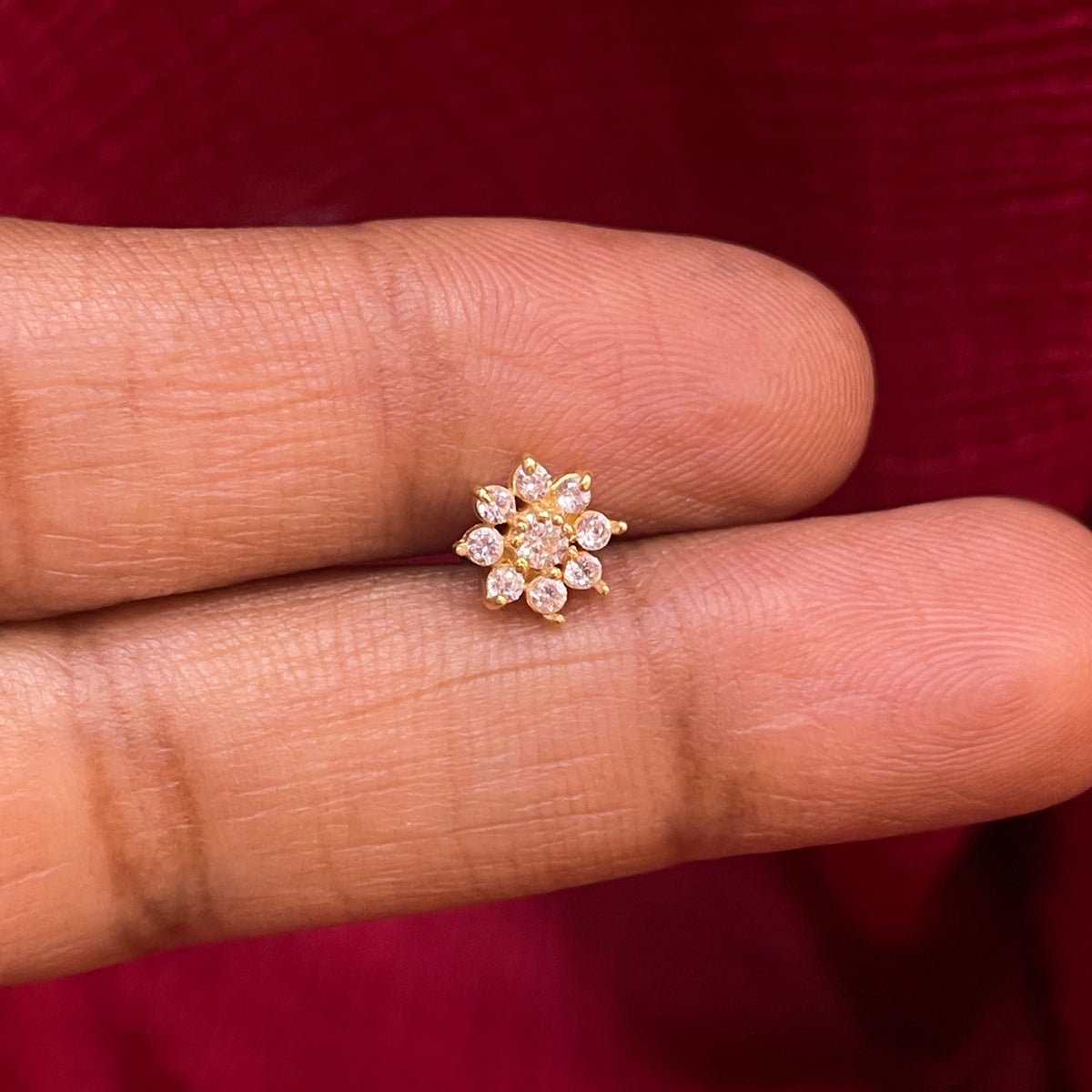 925 Silver Gold Plated Eight Petal Studs for Women | Floral Design pairs