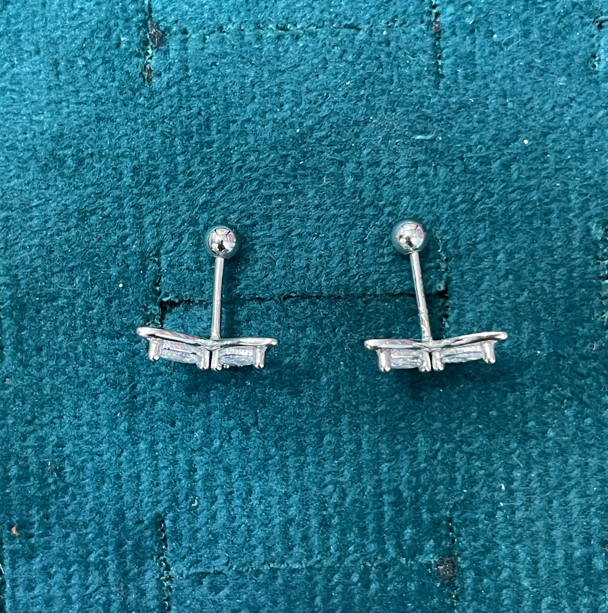 925 Silver Butterfly Stud Earrings | CZ Elegant Daily Wear Earrings with Ball Screw Back pair