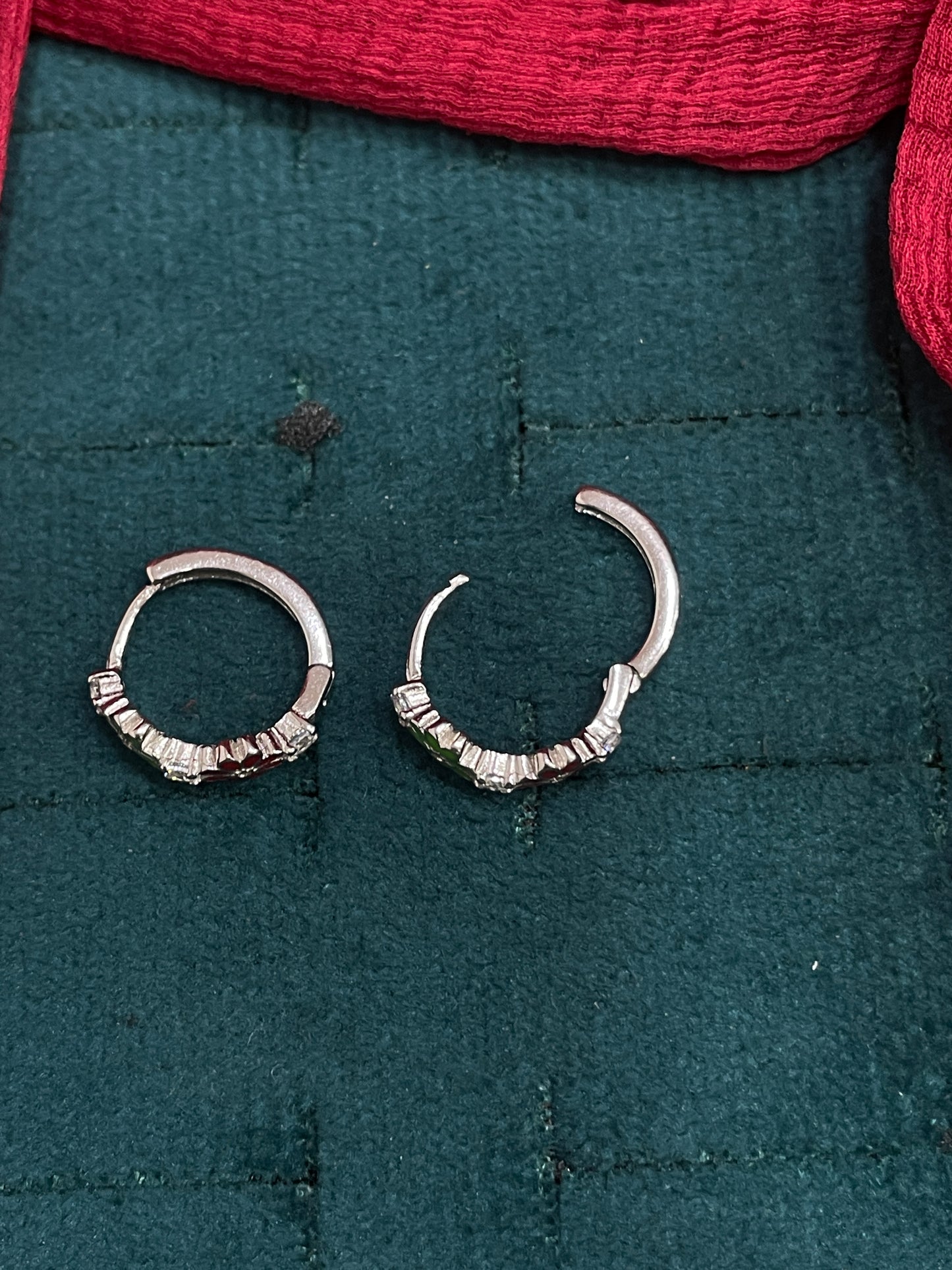 92.5 silver classy stylish flower bali earrings