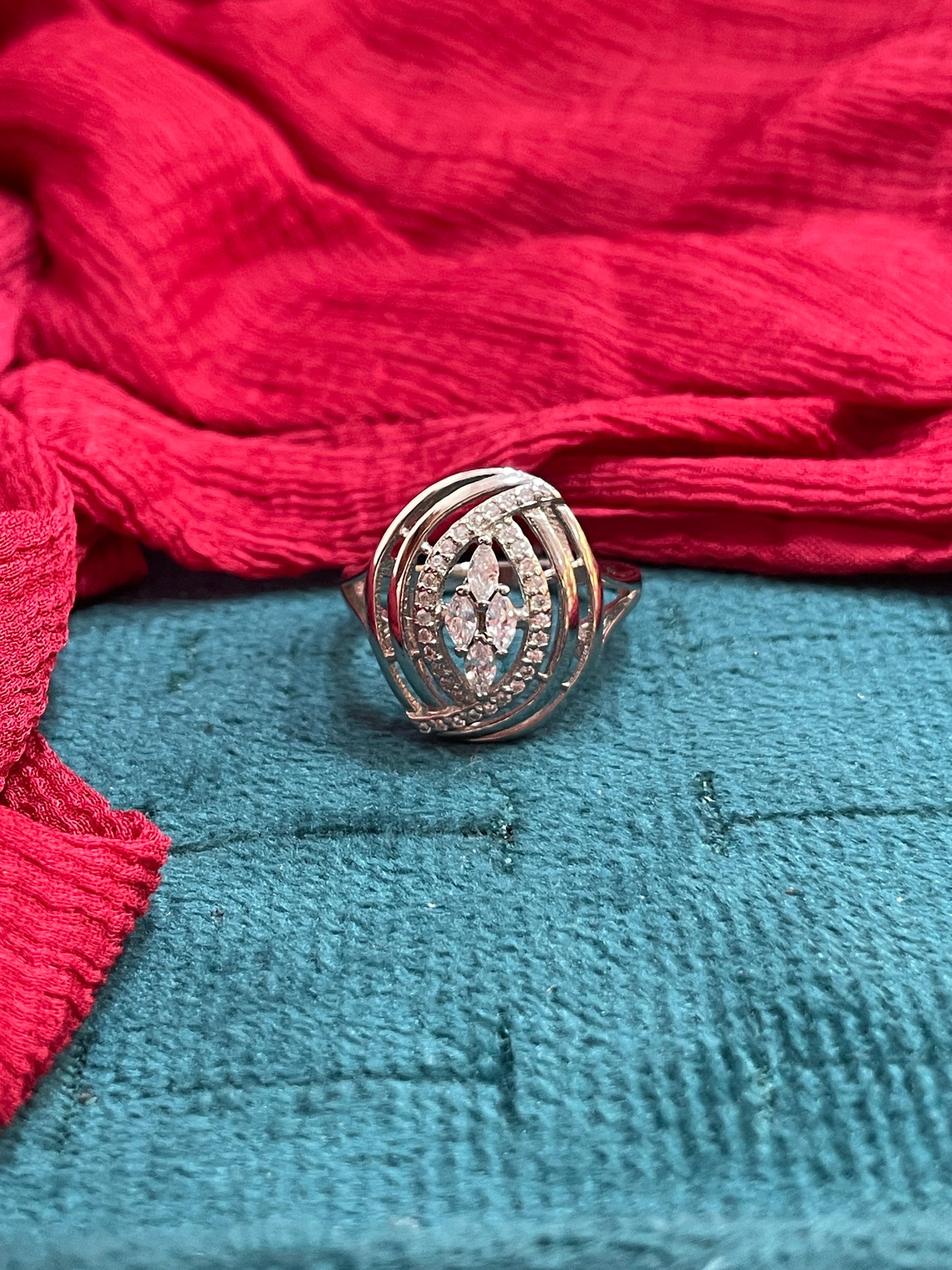 92.5 Silver White Stone Ring for Women Size 18 | Stylish Elegant Design | Premium Jewellery