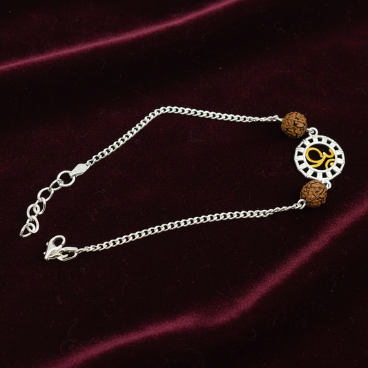 925 Silver Om Rudraksha Rakhi