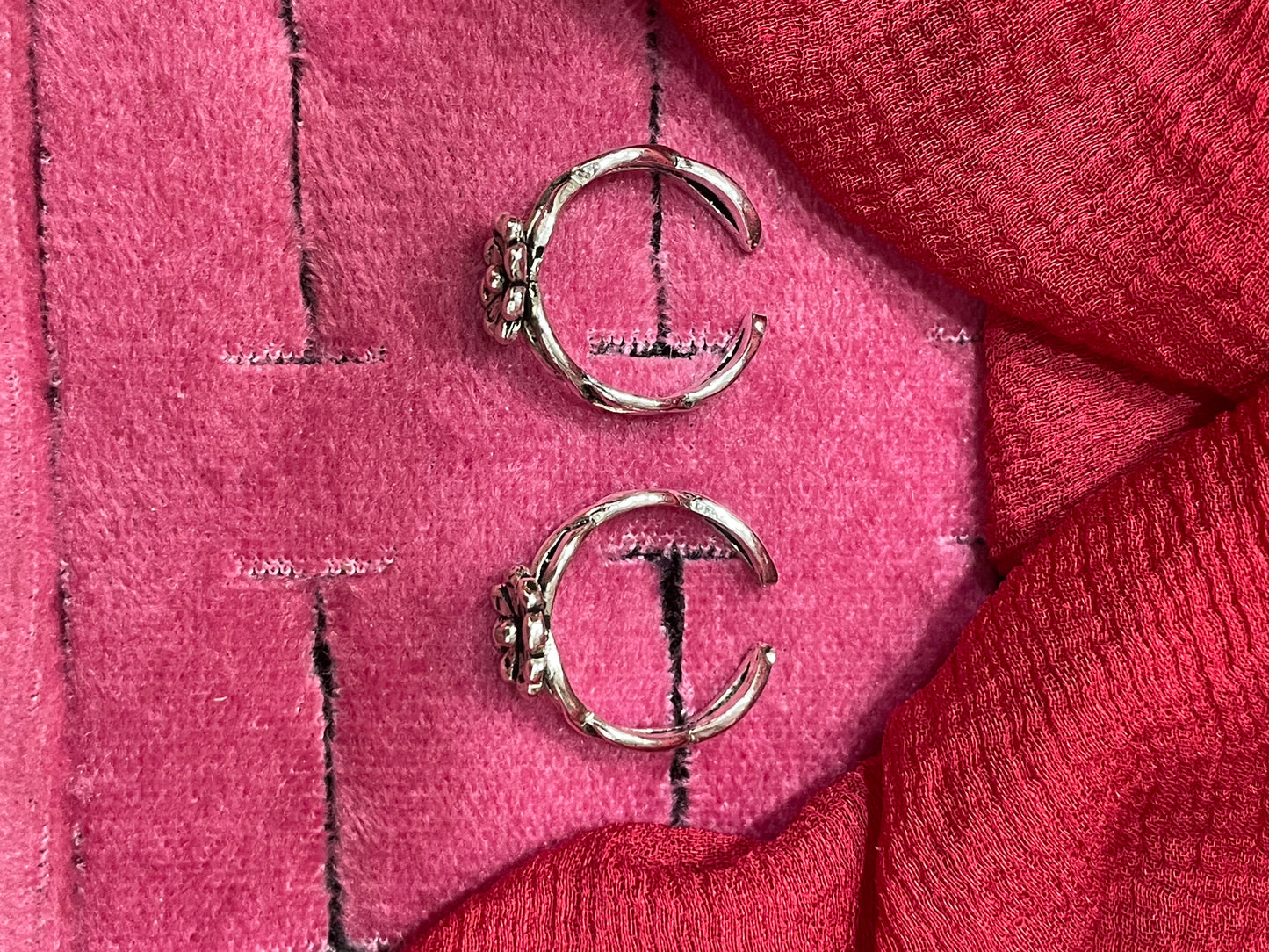 92.5 Silver Floral Toe Rings | Classy Stylish Flower Design | Jewellery