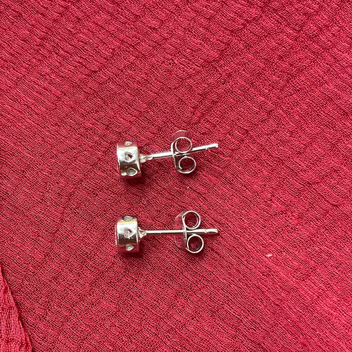 Silver Simple Stud Earrings pair