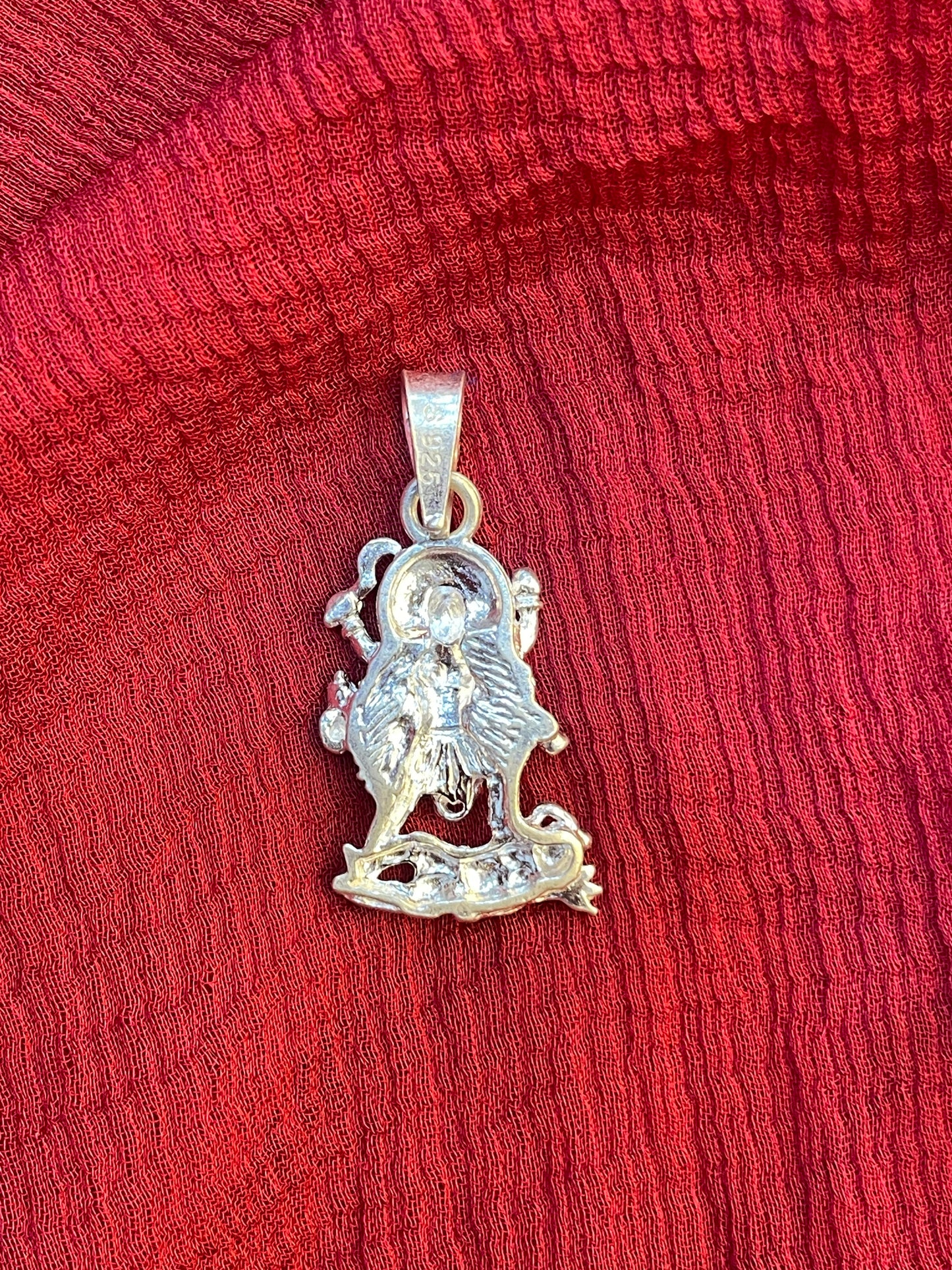 92.5 Silver Kali Mata Pendant for Men & Women | Goddess Kali Sacred Design | Spiritual Jewellery