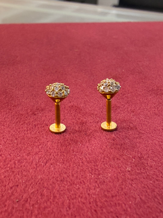 92.5 Silver Gold Plated 2-in-1 Stud & Bugadi Pair| Dual Wear Versatile Design | Jewellery