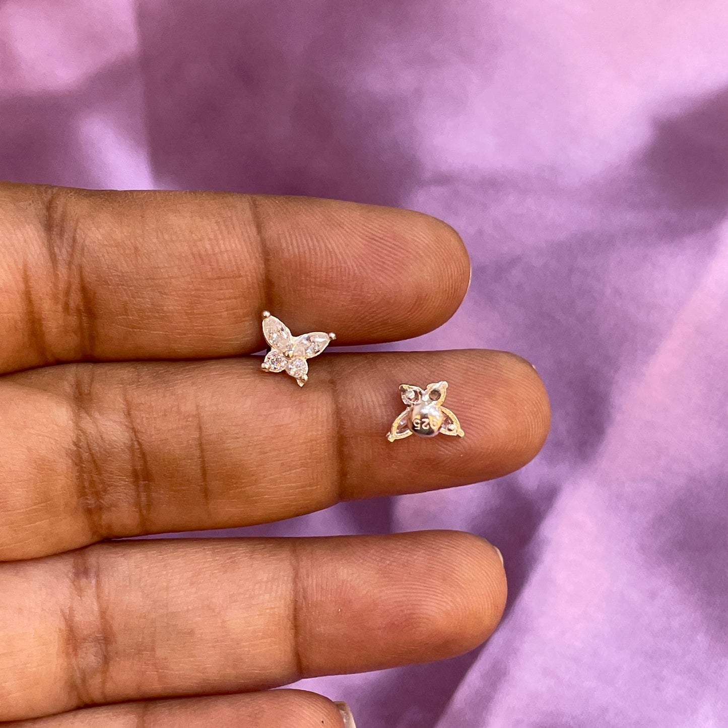 925 Silver butterfly studs
