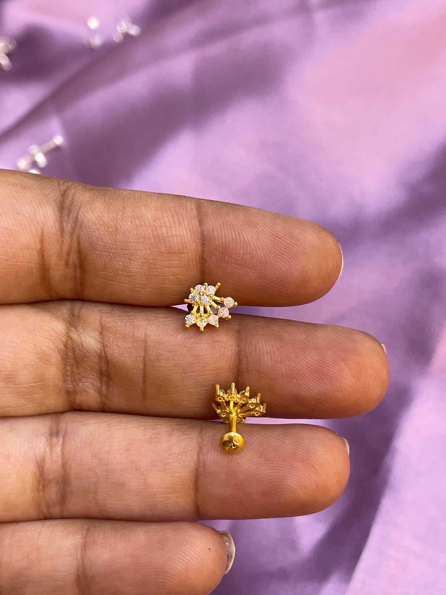 925 Silver gold plated studs