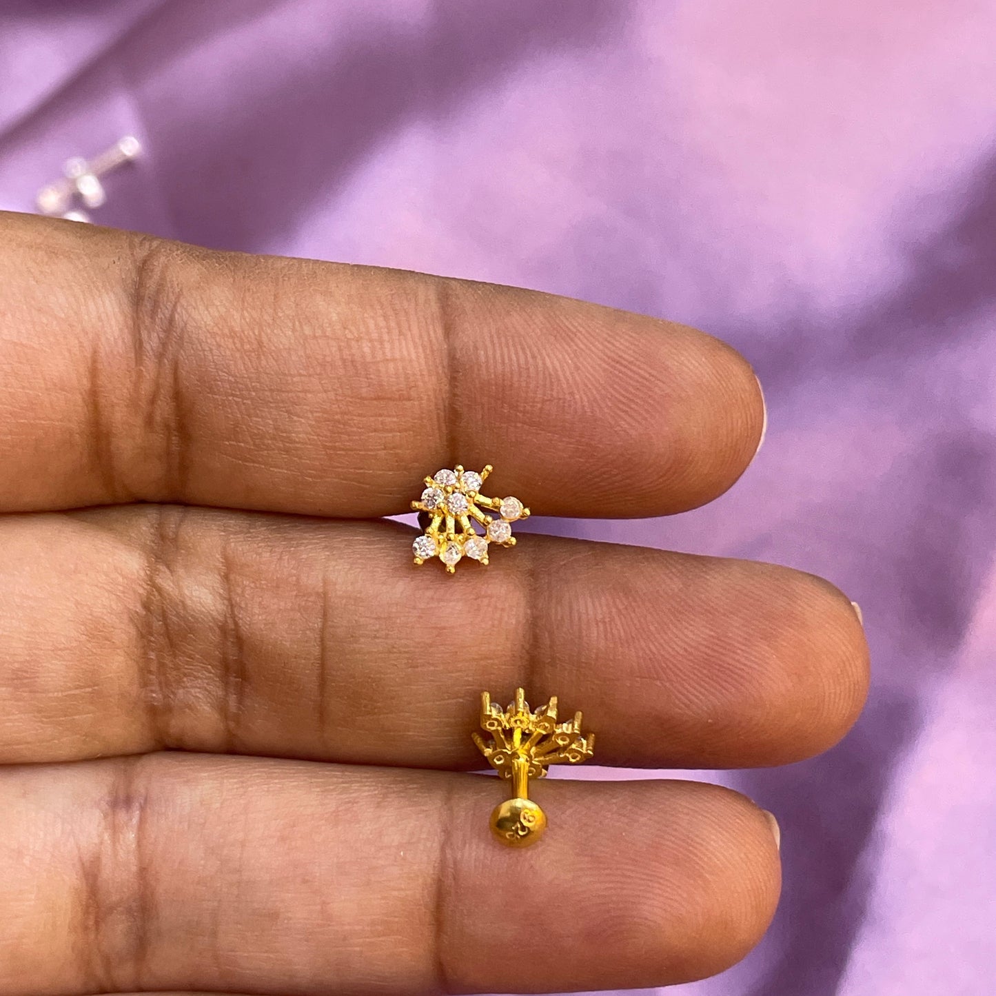 925 Silver gold plated studs