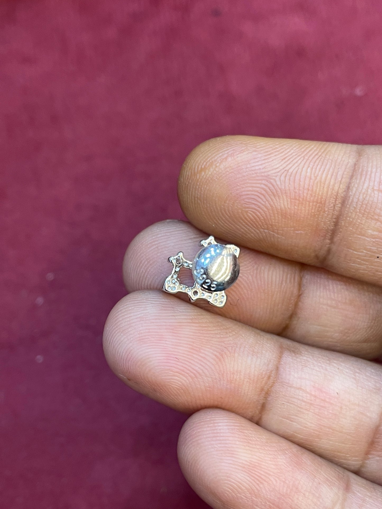 92.5 Silver Tetris Heart Studs | Unique Trendy Design | Jewellery