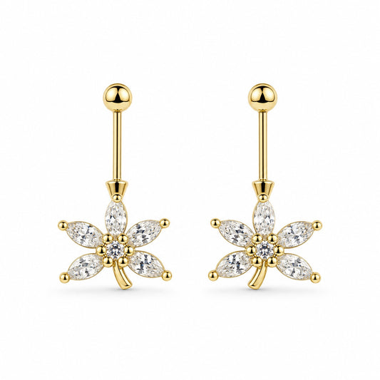 92.5 Silver Gold Plated Leaf Bugadi - Pair