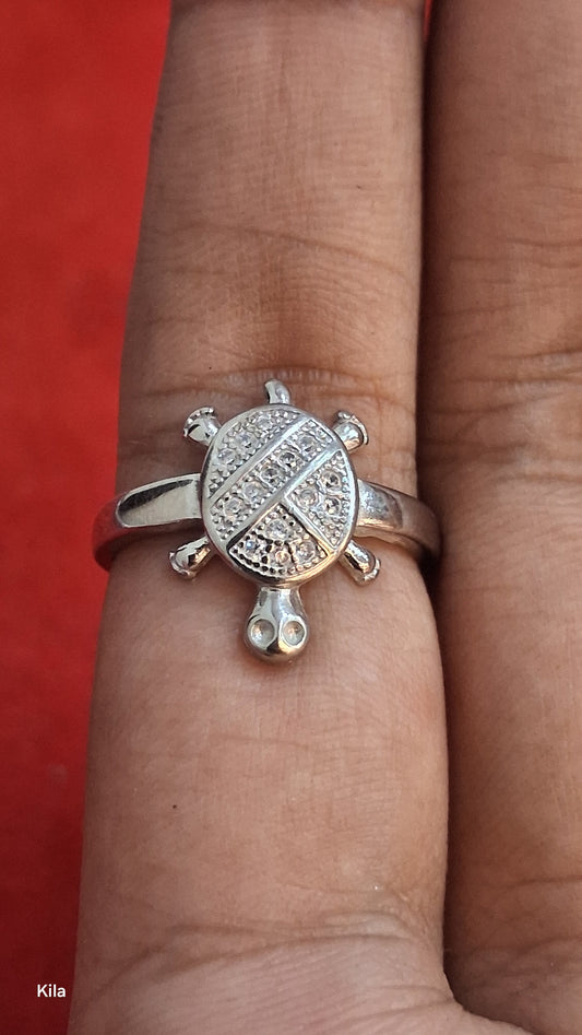 92.5 Silver Premium Tortoise Ring | Stylish Protective Symbol | Elegant Jewellery