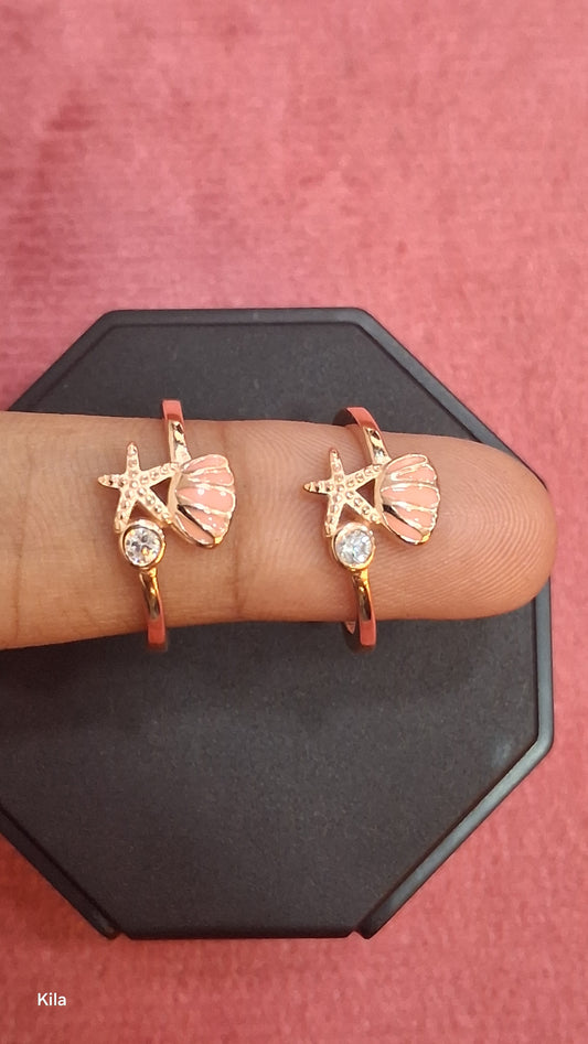 92.5 Silver Rose Gold Beach Toe Rings | Stylish Trendy Design | Jewellery