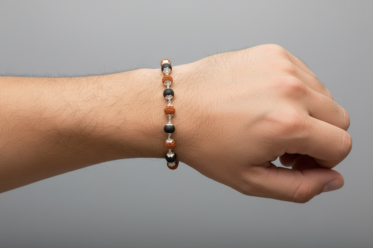 karungali rudraksha bracelet in silver