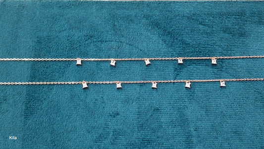 92.5 Silver Rose Gold Plated Anklets | Stylish Classic Design | Elegant Jewellery