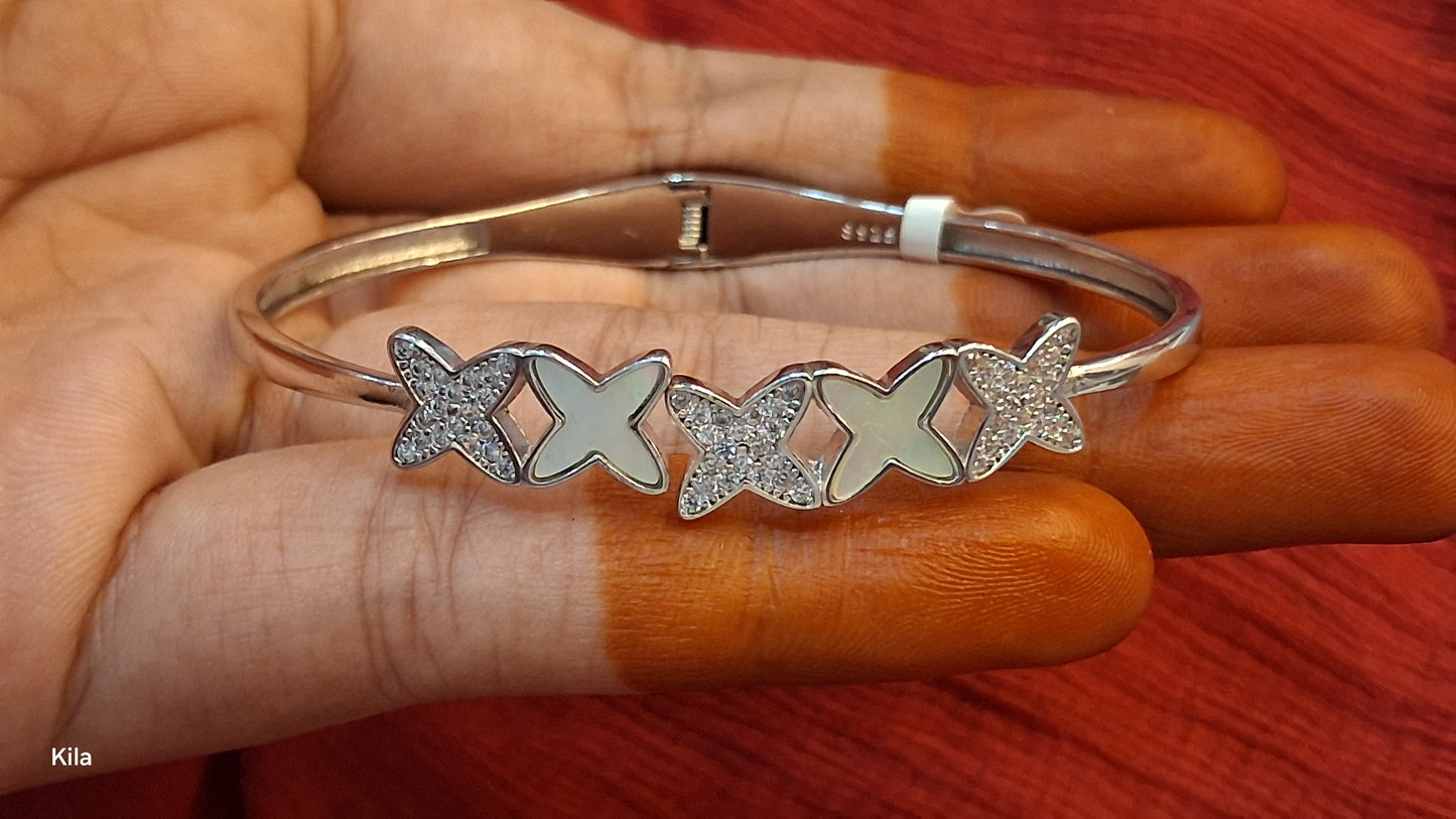 92.5 Silver Kada | Stylish Refined Design | Elegant Jewellery