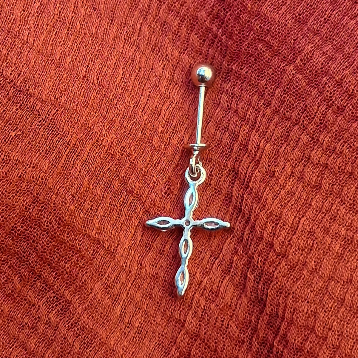 92.5 Silver Cross Design Bugadi – Elegant Minimal Style Jewellery pair