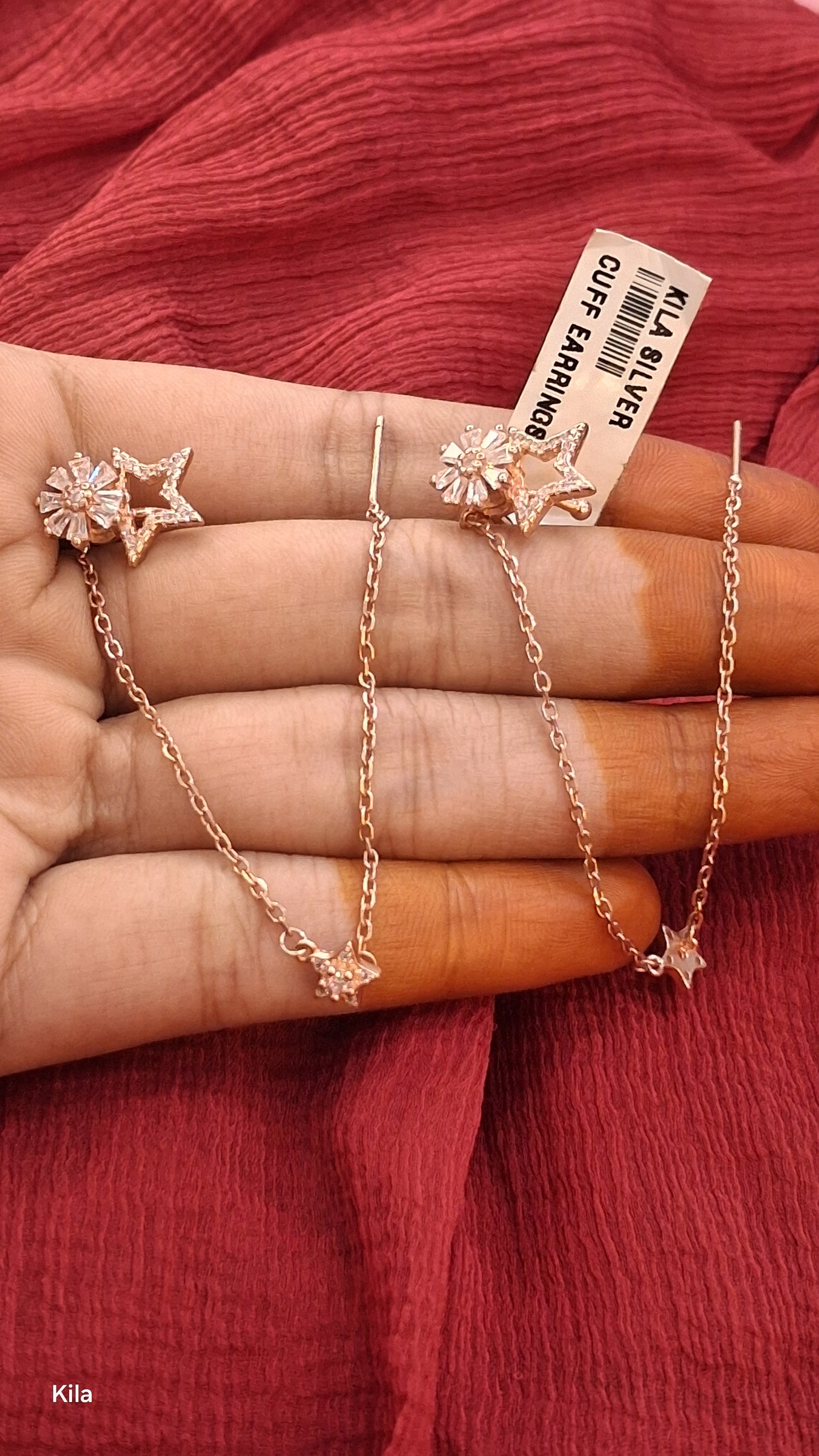 925 Silver Premium Rose Gold Plated Earrings | Stylish Elegant Design | Fashion Jewellery