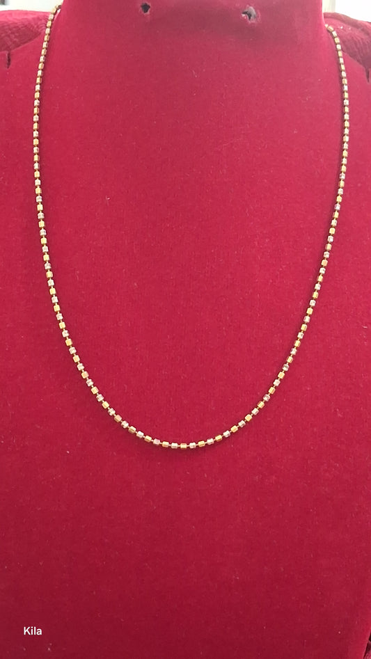 92.5 Silver Dual Tone Chain 18 Inches | Stylish Premium Finish | Elegant Jewellery