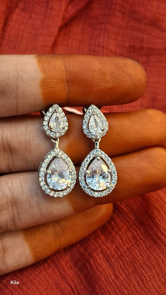 92.5 Silver Earrings | Stylish Minimal Design | Elegant Jewellery