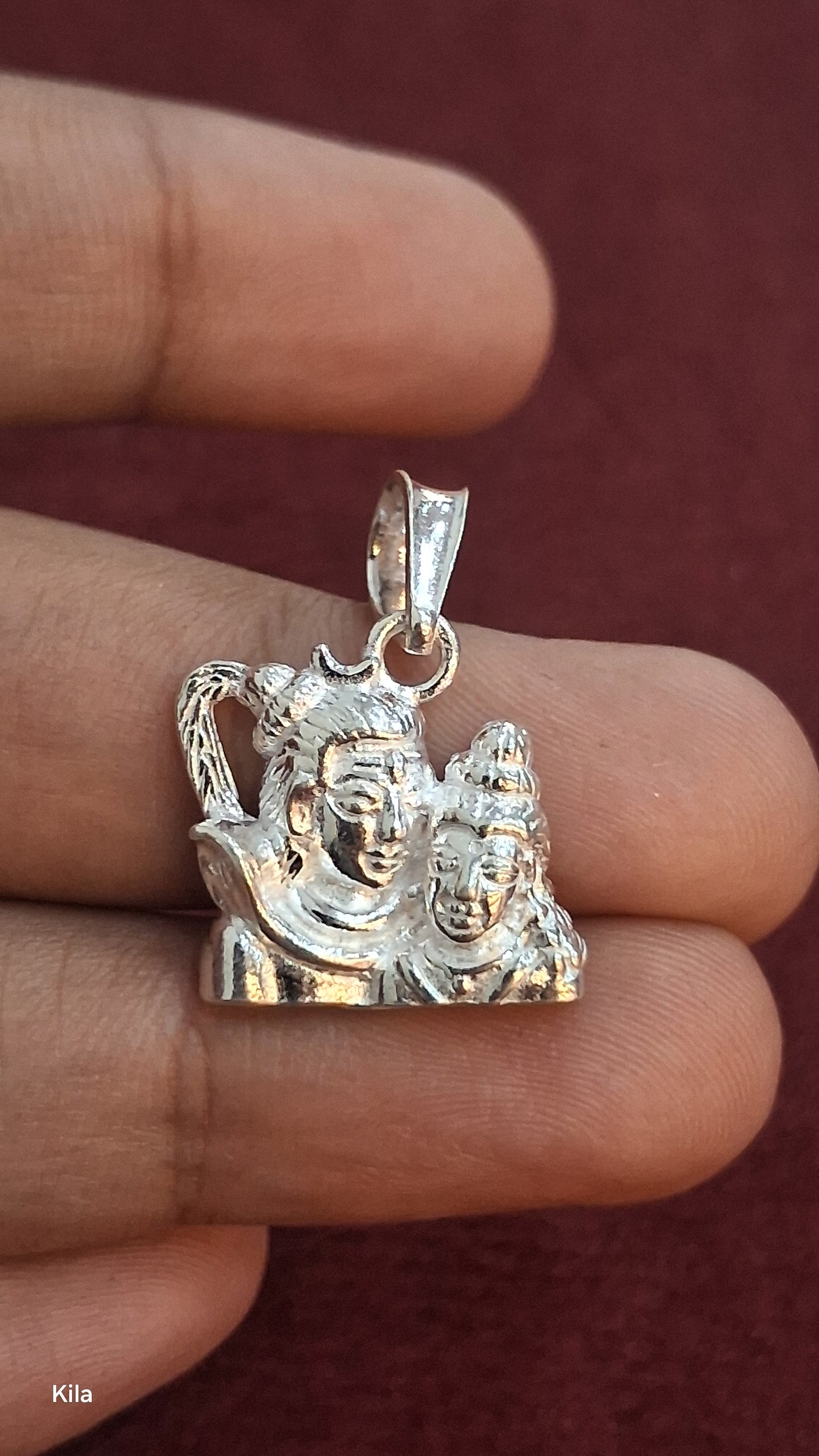 92.5 Silver Shiva Parvati Pendant | Divine Couple Design | Elegant Jewellery
