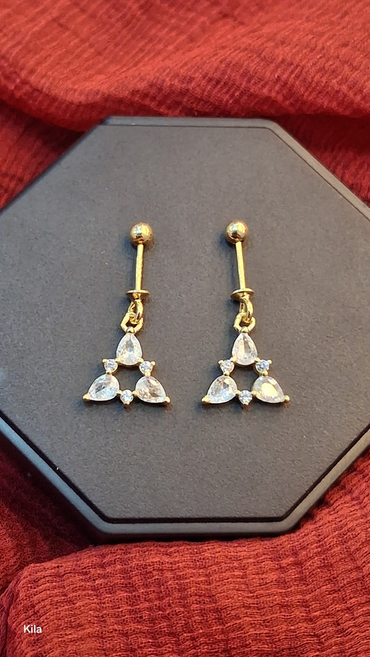 92.5 Silver Triangle Gold Plated Bugadi | Stylish Modern Design | Elegant Jewellery