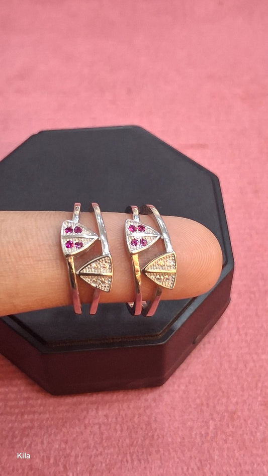 92.5 Silver Stylish Toe Rings | Minimal Elegant Design | Jewellery